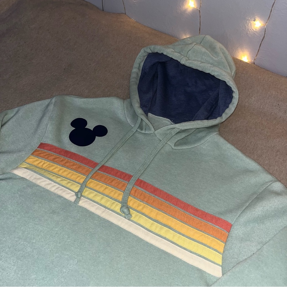 Disneyland Blue Orange Striped Hoodie Medium